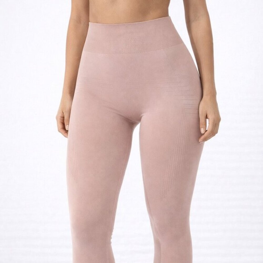 Alphalete Revival Seamless Leggings Nude Blush High Waisted Compression SZ S New